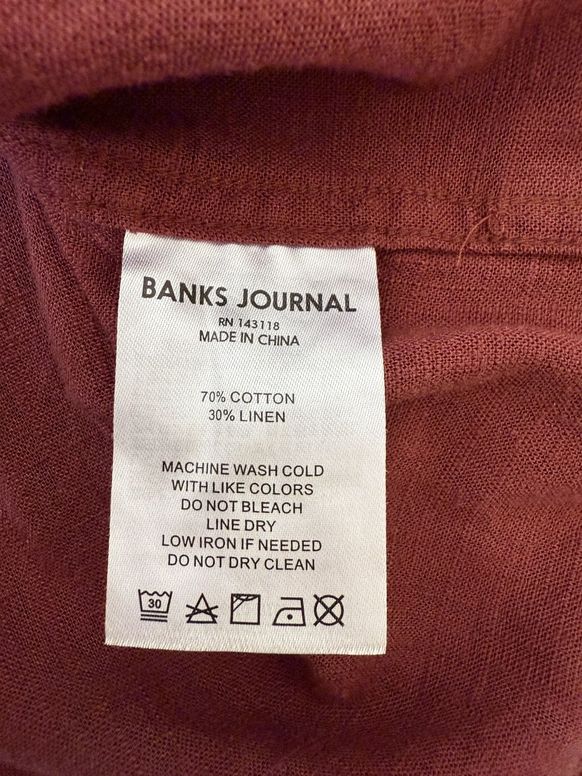 Banks Journal Linen & Cotton Vacation Short Sleeve Button Down Shirt Size US M / EU 48-50 / 2 - 6 Thumbnail