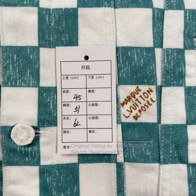 Louis Vuitton LV White Green Checkerboard Denim Jacket. Size US M / EU 48-50 / 2 - 4 Thumbnail