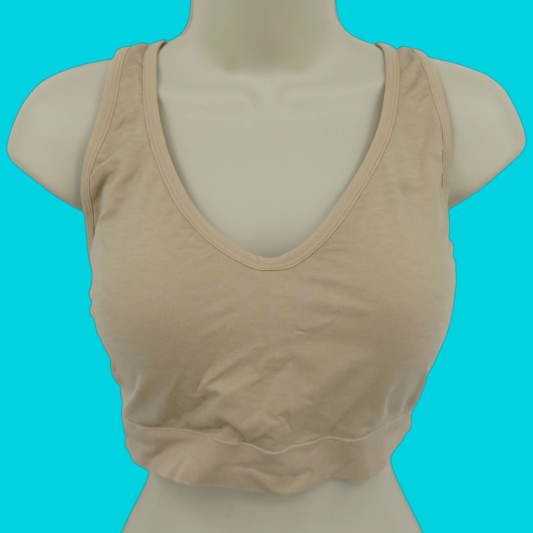 Jockey Jockey Women 3XL Beige Wireless Padded Bralette Bra No Wire Plus Size Pullover Bralette Paded Wireless Bralette Size ONE SIZE - 1 Thumbnail