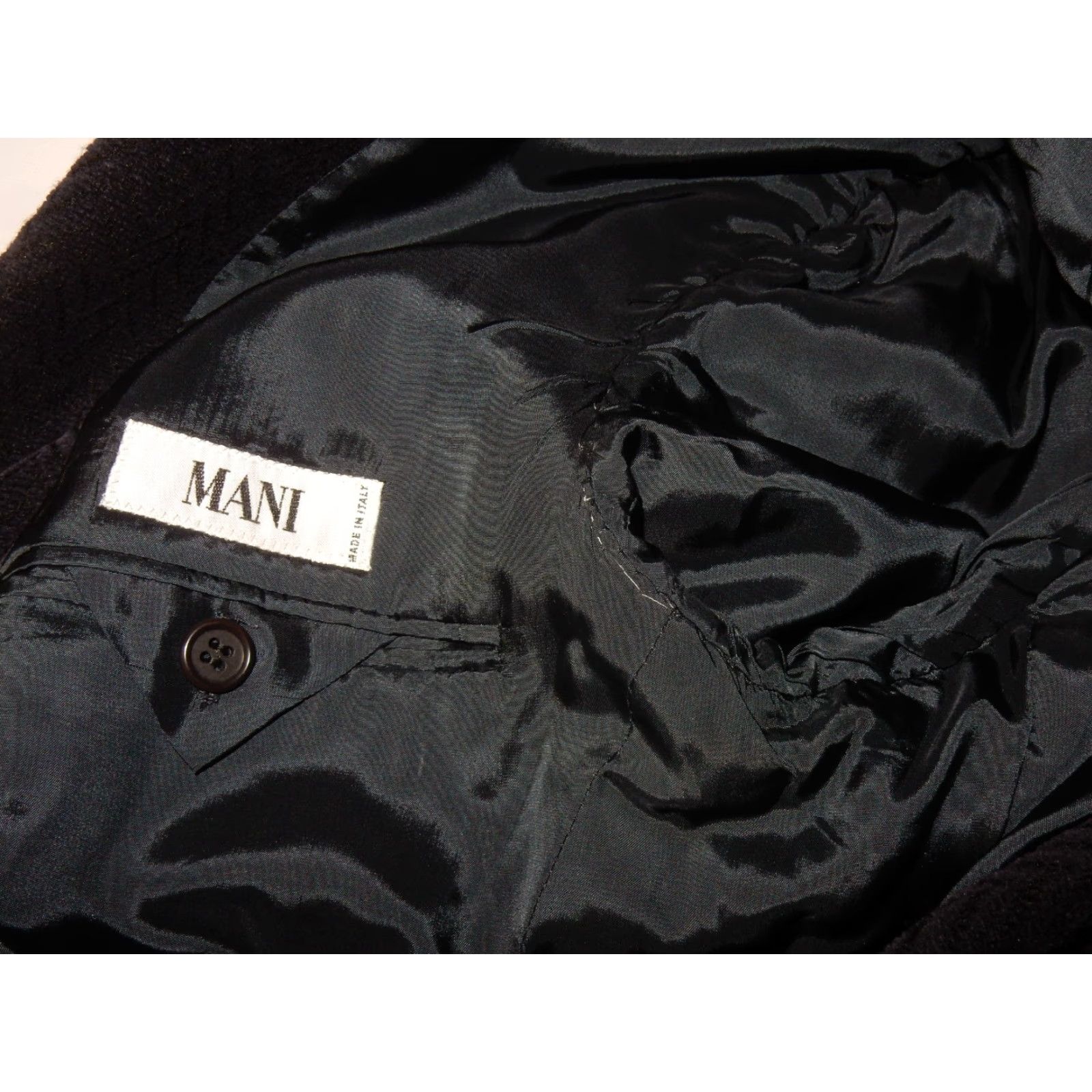 Avenue MANI Men’s Blazer Sport Coat Jacket 38R Black Velvet/Velour Saks Fifth Avenue Mens Dress Coat Size 38R - 5 Thumbnail
