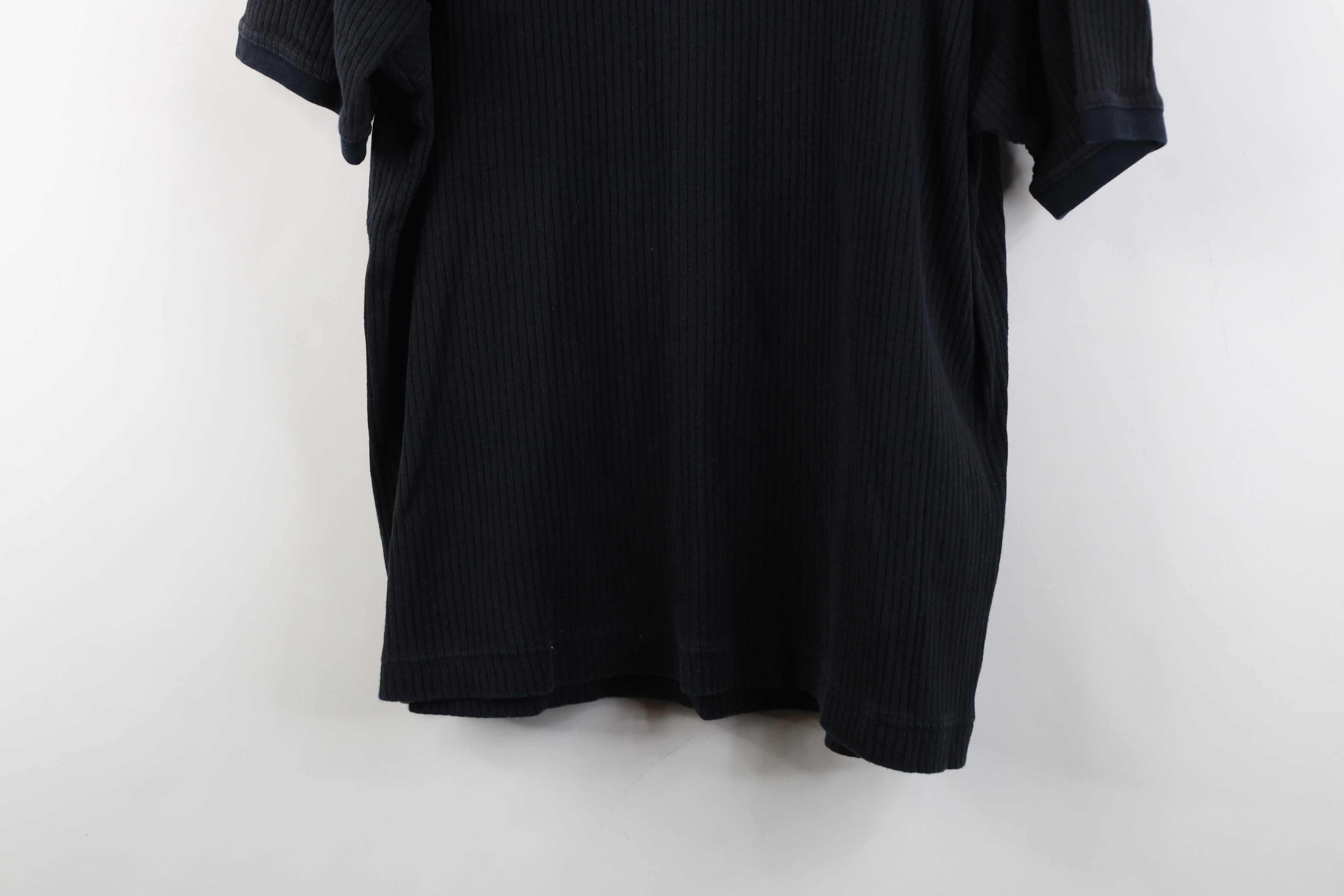 Vintage Vintage 90s Streetwear Cotton Ribbed Knit T-Shirt Black Size US XL / EU 56 / 4 - 3 Thumbnail