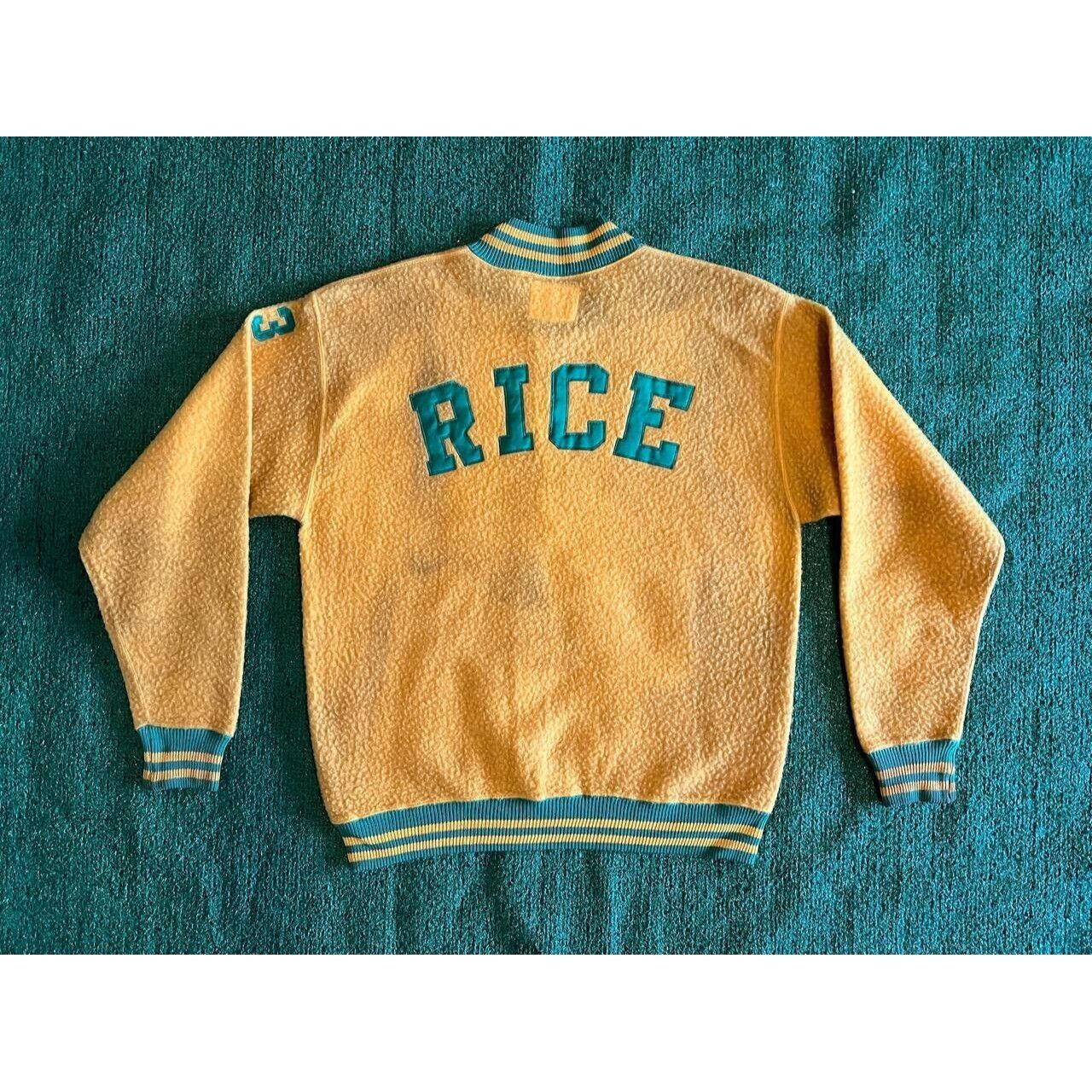 image of Vintage 40S 50S Champion Knitwear Wool Varsity Jacket Rice L in Yellow, Men's (Size Large)