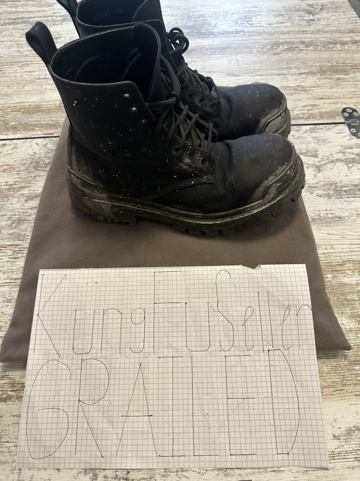 Balenciaga Balenciaga Strike Painted Boots Size US 7.5 / EU 40-41 - 1 Thumbnail
