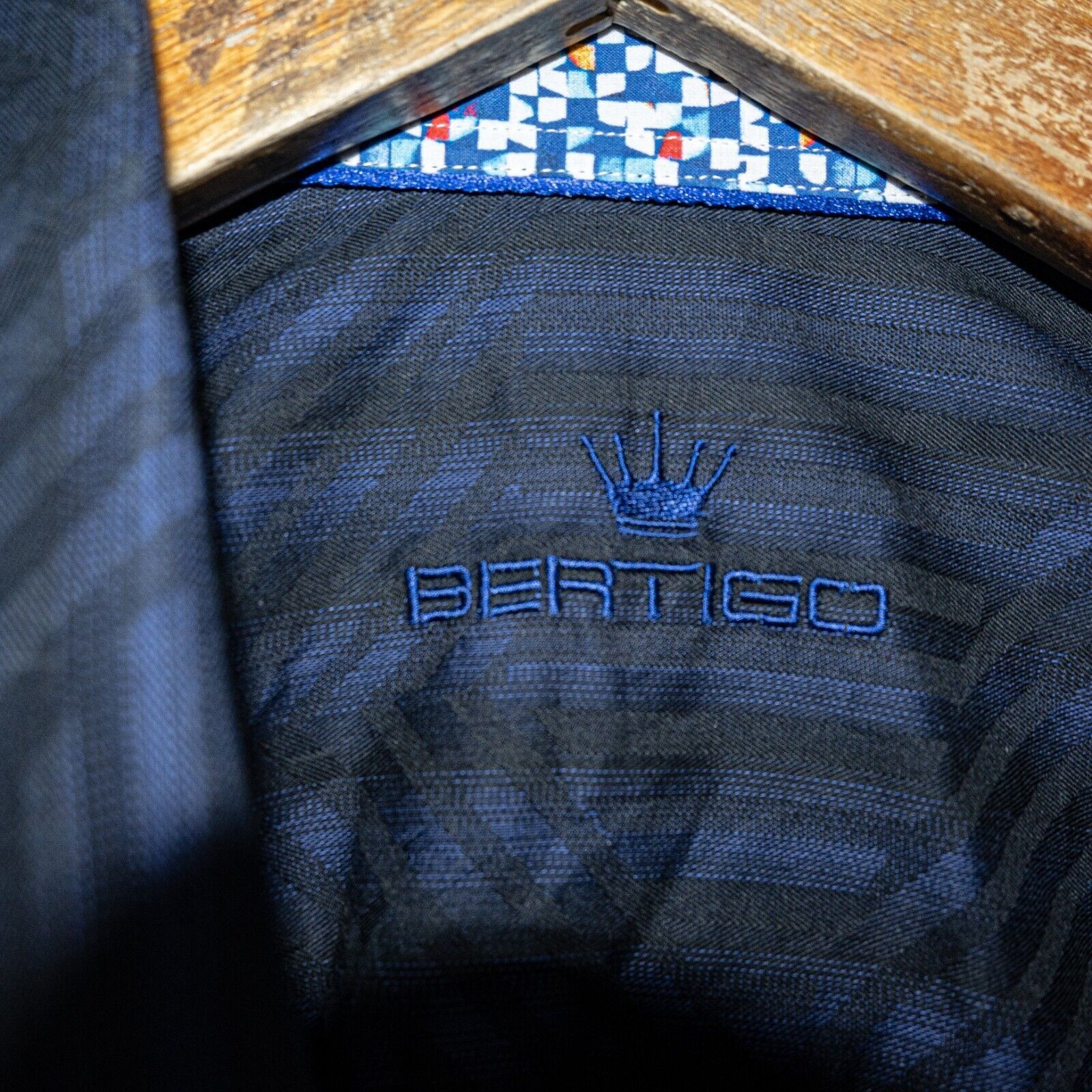 Other BERTIGO Men's Long Sleeve Button up Shirt Blue Geo Stripe Size US L / EU 52-54 / 3 - 3 Thumbnail