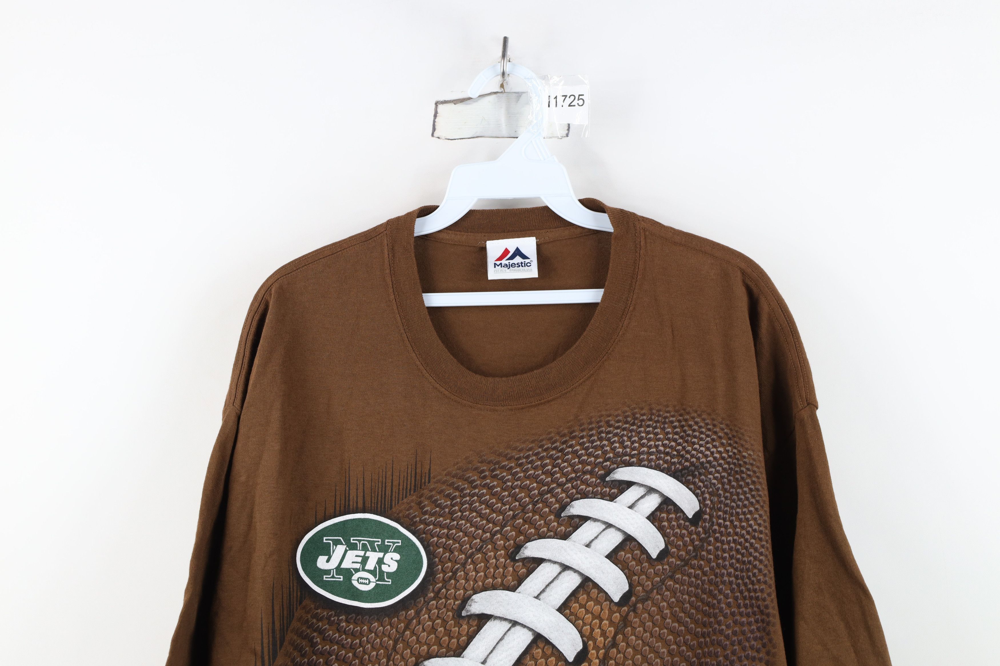 Majestic Vintage Y2K Majestic New York Jets Football T-Shirt Brown Size US XL / EU 56 / 4 - 2 Thumbnail