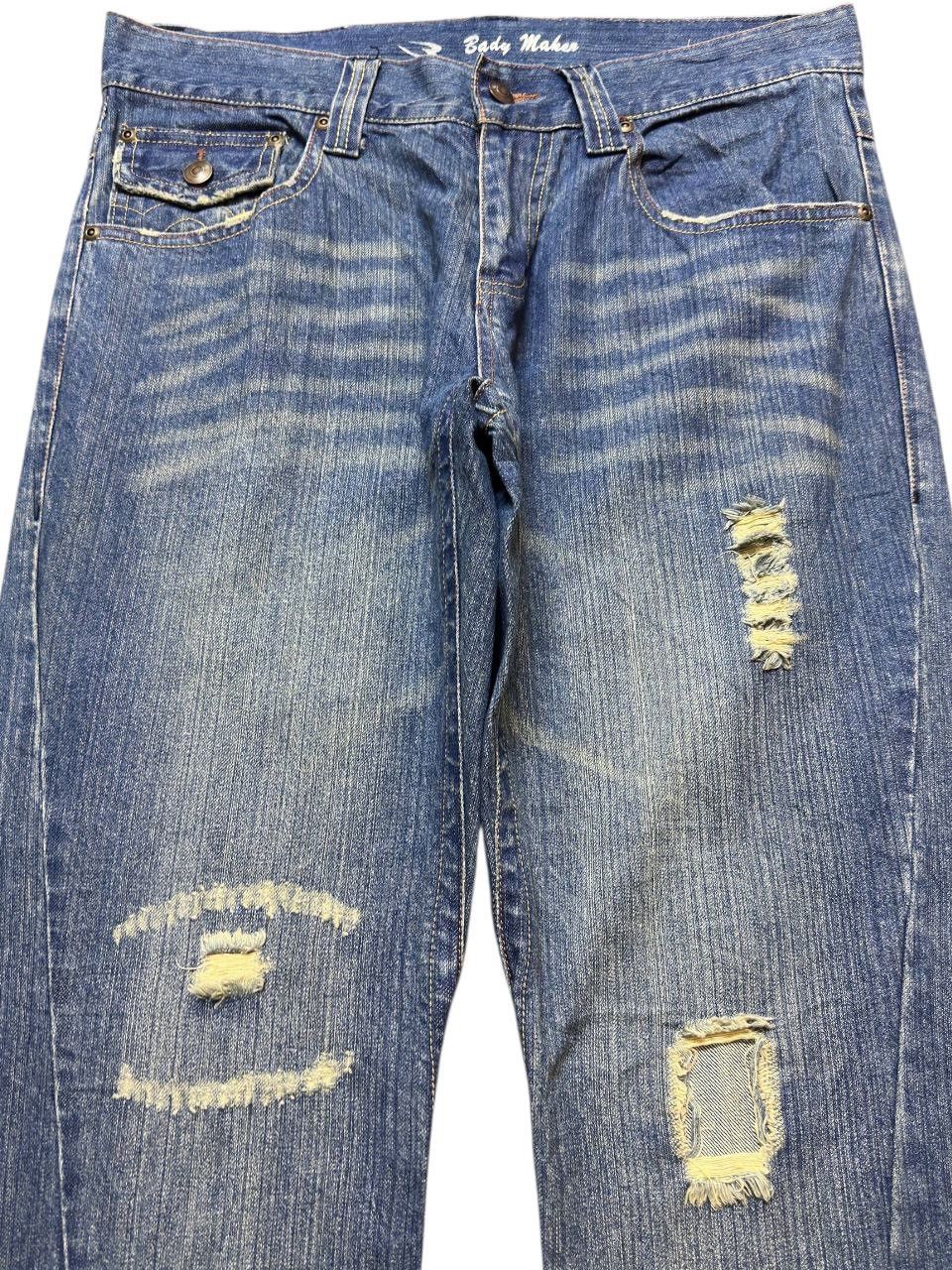 Tornado Mart Vintage Body Maker Flare Dragon Embroidery Pocket Denim Size US 33 - 2 Thumbnail