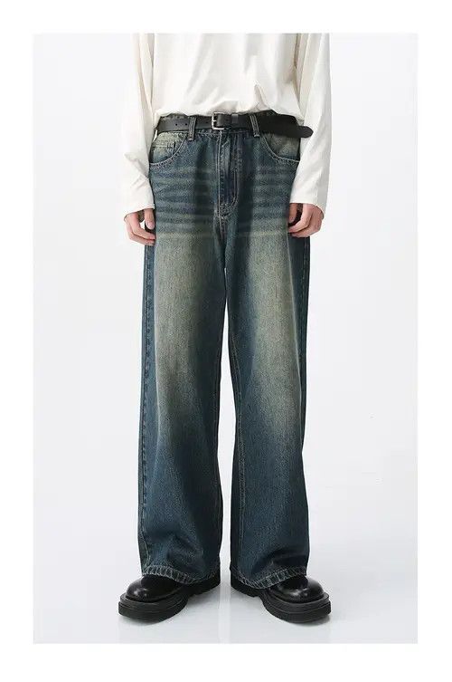 Handmade × Japanese Brand × Jean Pants Retro distressed trendy straight jeans Size US 32 / EU 48 - 1 Thumbnail