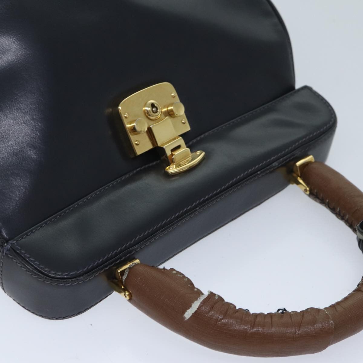 Gucci GUCCI Ready Lock Hand Bag Leather Navy 000 406 000 406 Size ONE SIZE - 6 Thumbnail