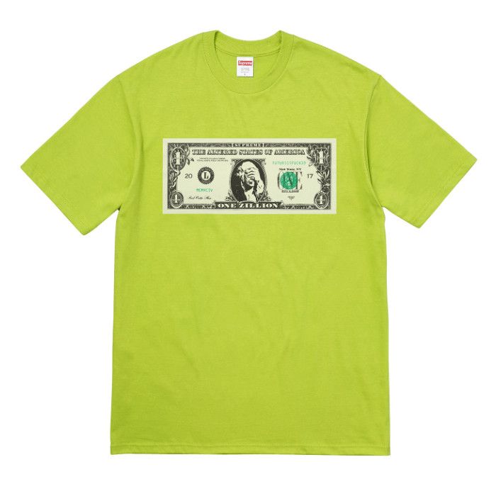 Supreme Supreme Lime Green Dollar Bill Logo T-Shirt FW17 DS Size US L / EU 52-54 / 3 - 1 Preview