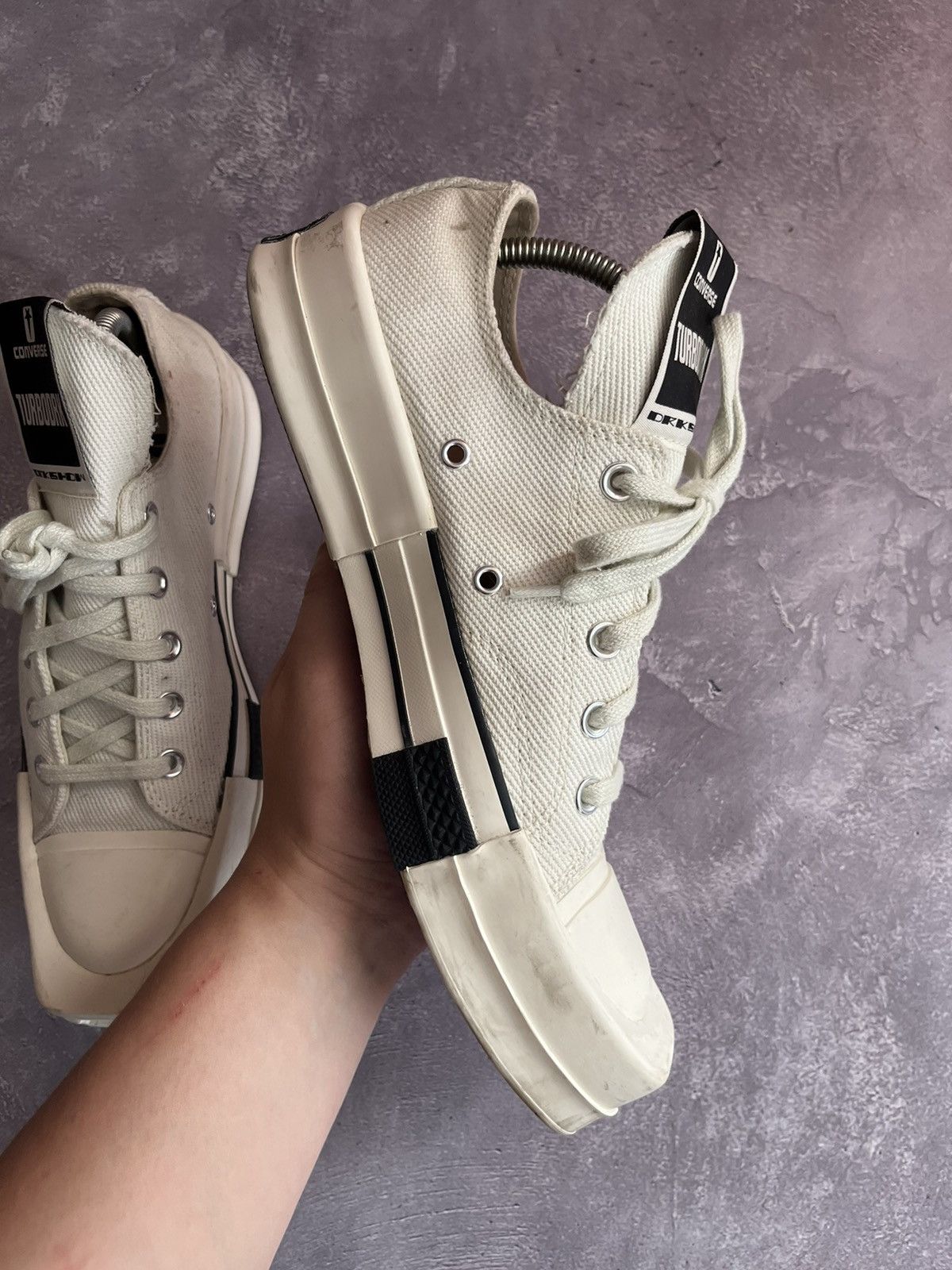 Converse RICK OWENS CONVERSE TURBODRK WHITE LOW TOP SNEAKERS Size US 6.5 / EU 39-40 - 10 Thumbnail