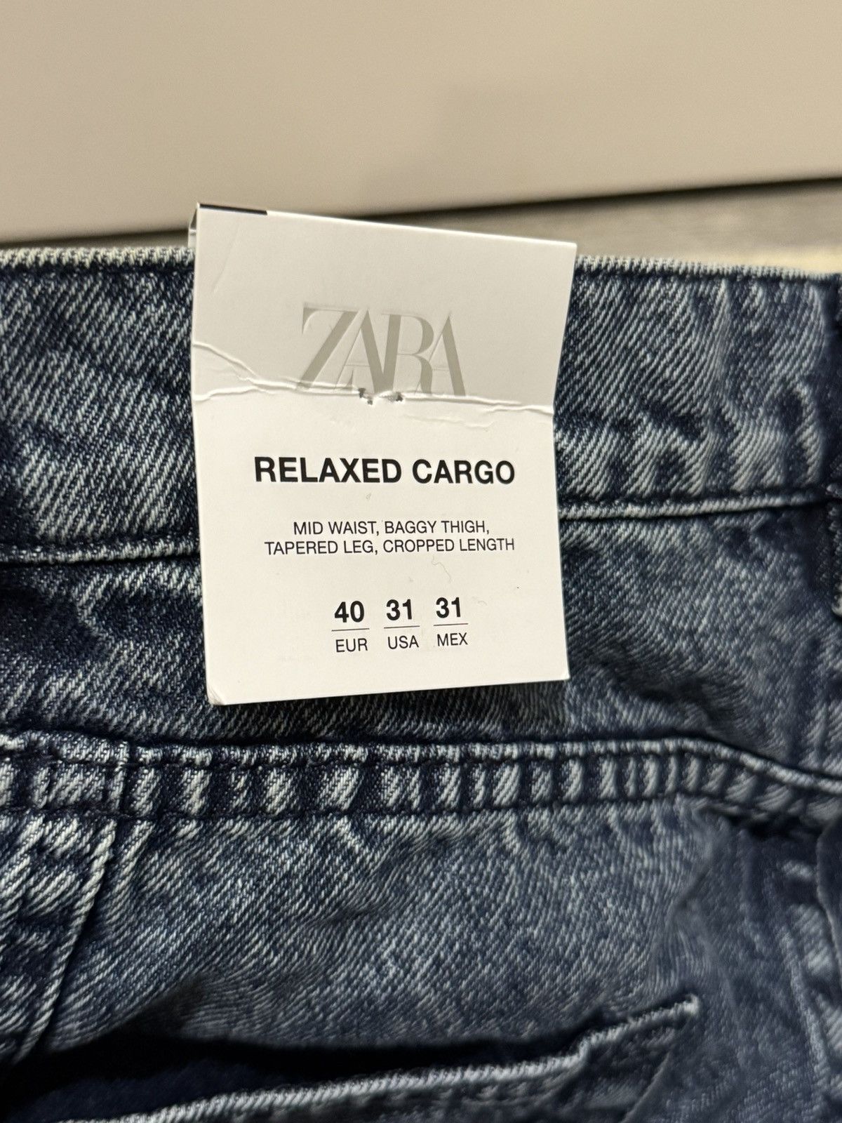 Zara Baggy Cargo Pocket Jeans Size US 31 - 6 Thumbnail