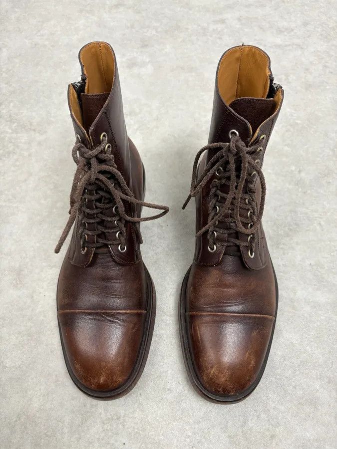 Maison Margiela 2000s Maison Margiela Brown Eroded Combat Leather Boots Size US 8 / EU 41 - 2 Thumbnail