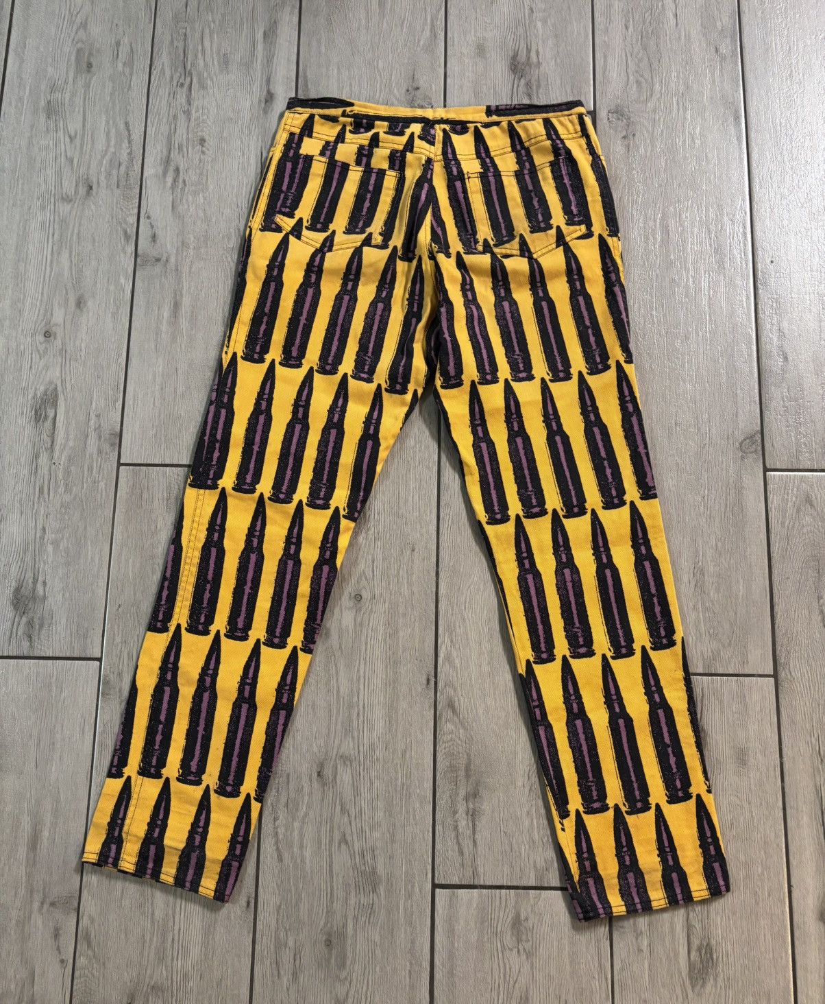 Stephen Sprouse Vintage FW88 Stephen Sprouse Bullet Print Denim Jeans Yellow Size US 34 / EU 50 - 16 Thumbnail