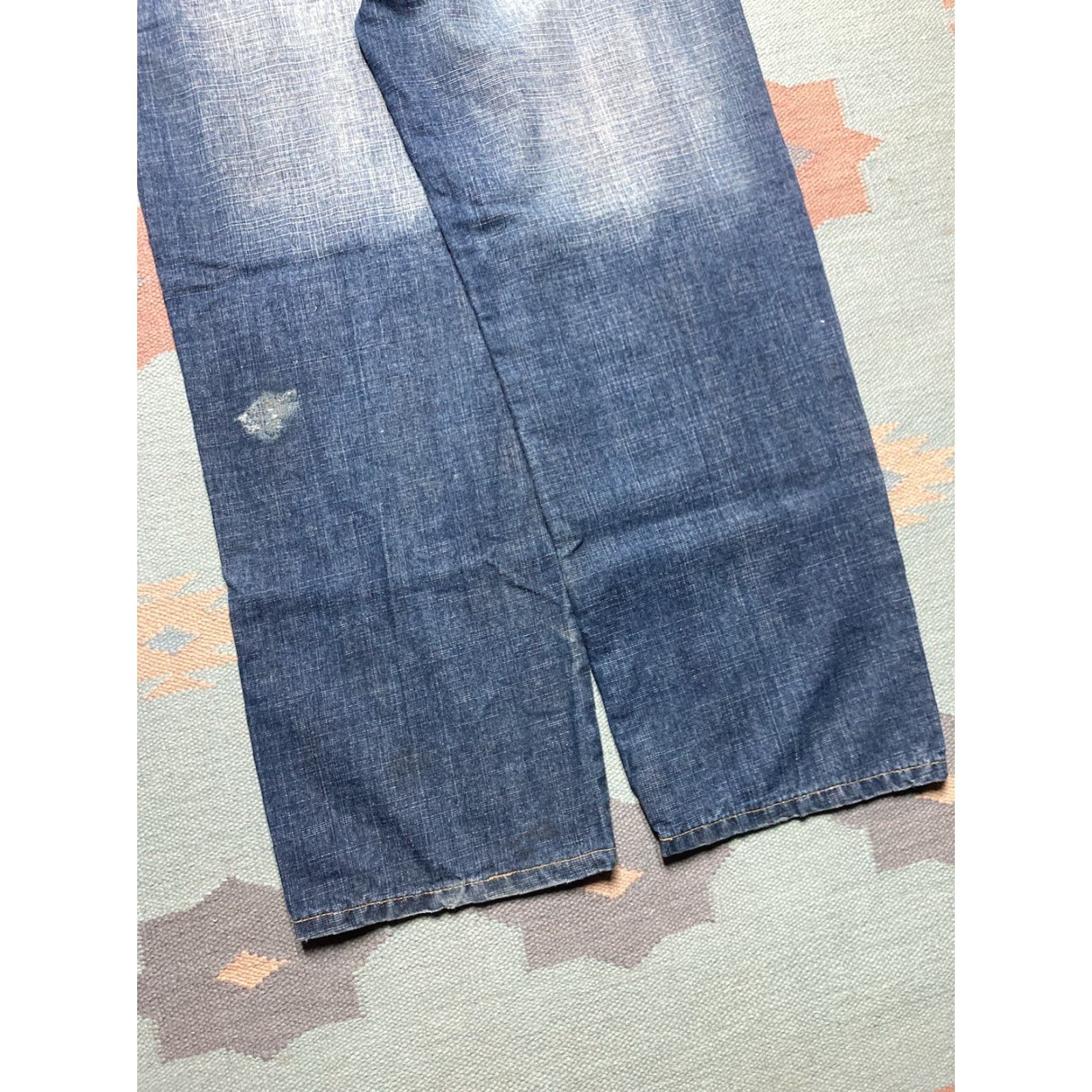 Karl Kani VINTAGE Karl Kani Jeans Men 40x32 Wide-Leg Embroidered Hip Hop Baggy Skater Blue 90s Size US 40 / EU 56 - 3 Thumbnail