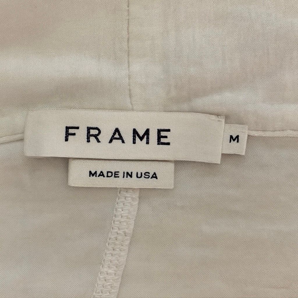 Frame FRAME Denim White Tie-Neck Top Women’s Size M 3/4 Sleeve Blo Size M / US 6-8 / IT 42-44 - 4 Thumbnail