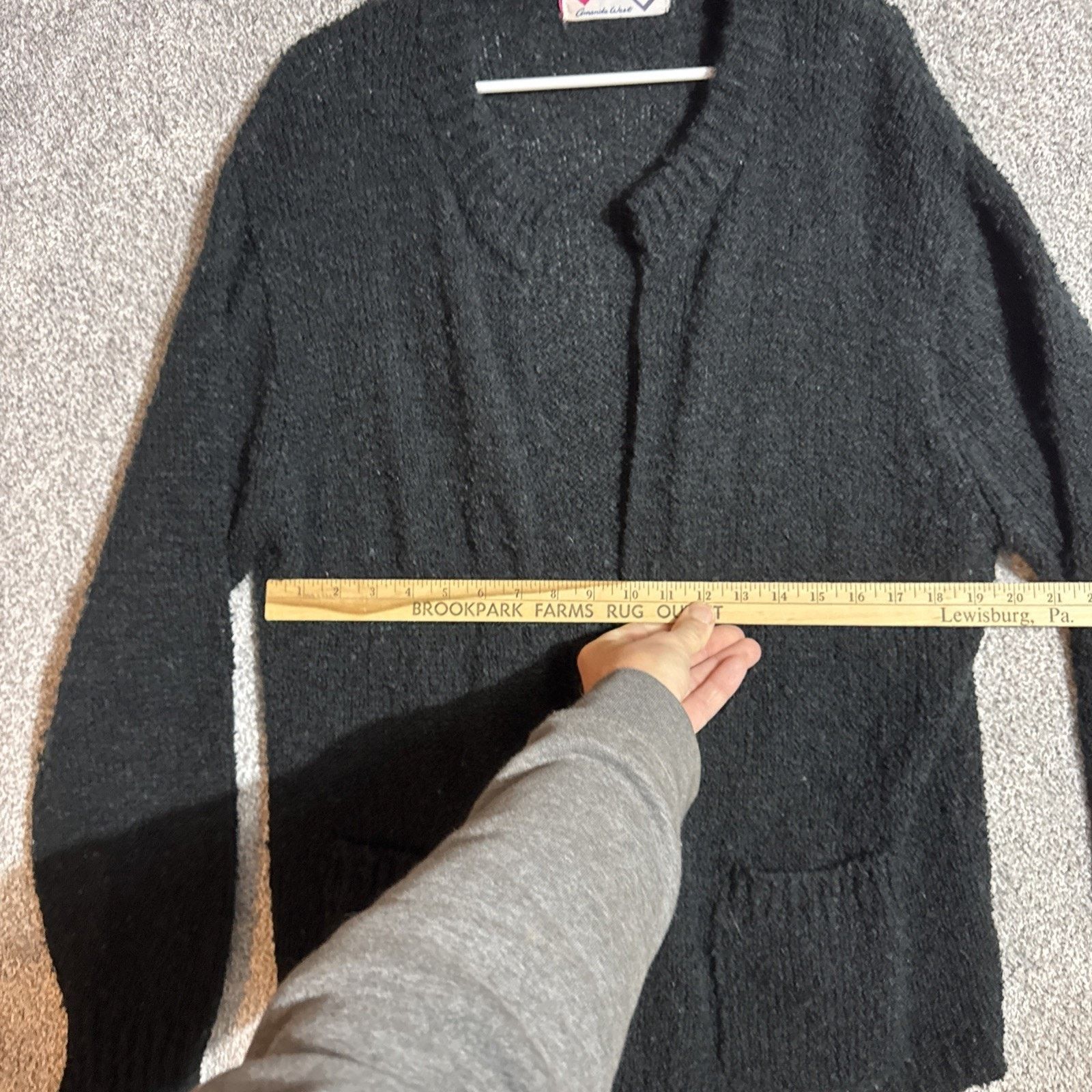 Other Vintage 80s Boucle Knit Cardigan Womens M Warm Dark Academia Size M / US 6-8 / IT 42-44 - 3 Thumbnail