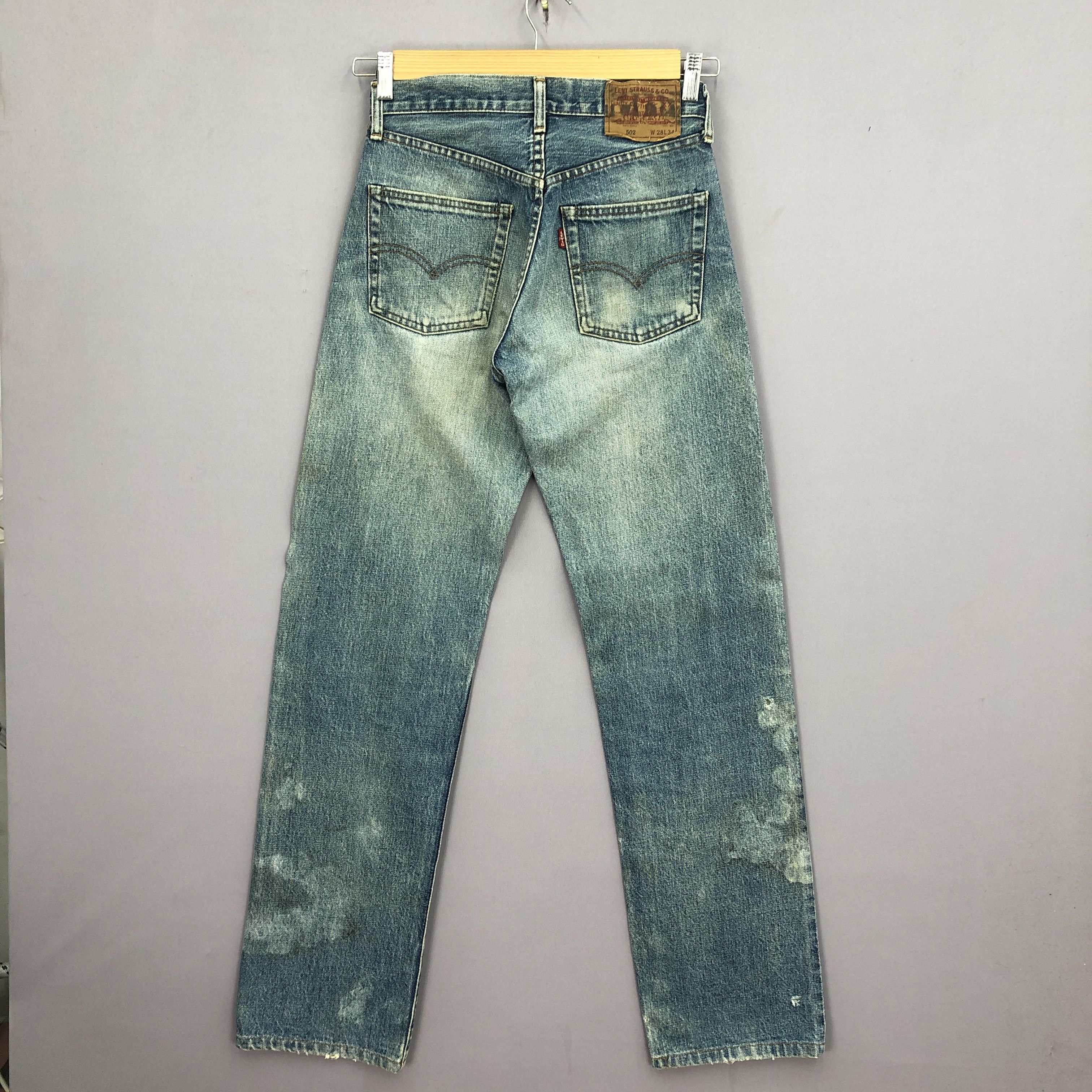 Levi's Vintage 90s Levis 502 Selvedge Jeans Faded Stonewash Denim Size 26" / US 2 / IT 38 - 4 Thumbnail