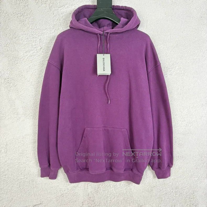 Balenciaga Balenciaga Back Logo Printed Hoodie Purple Size US S / EU 44-46 / 1 - 1 Thumbnail