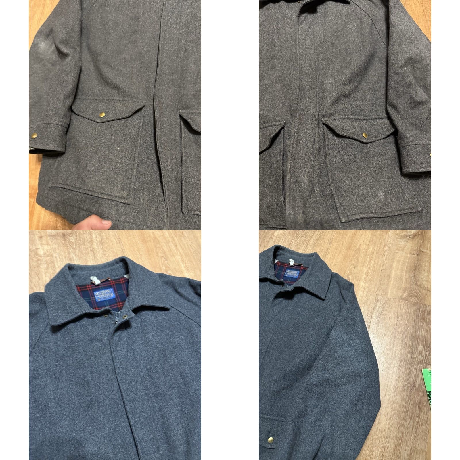 Pendleton VINTAGE Pendleton Mens XL Gray Thinsulate 100% Virgin Wool Coat Made In USA *FLAWS Size US XL / EU 56 / 4 - 8 Thumbnail