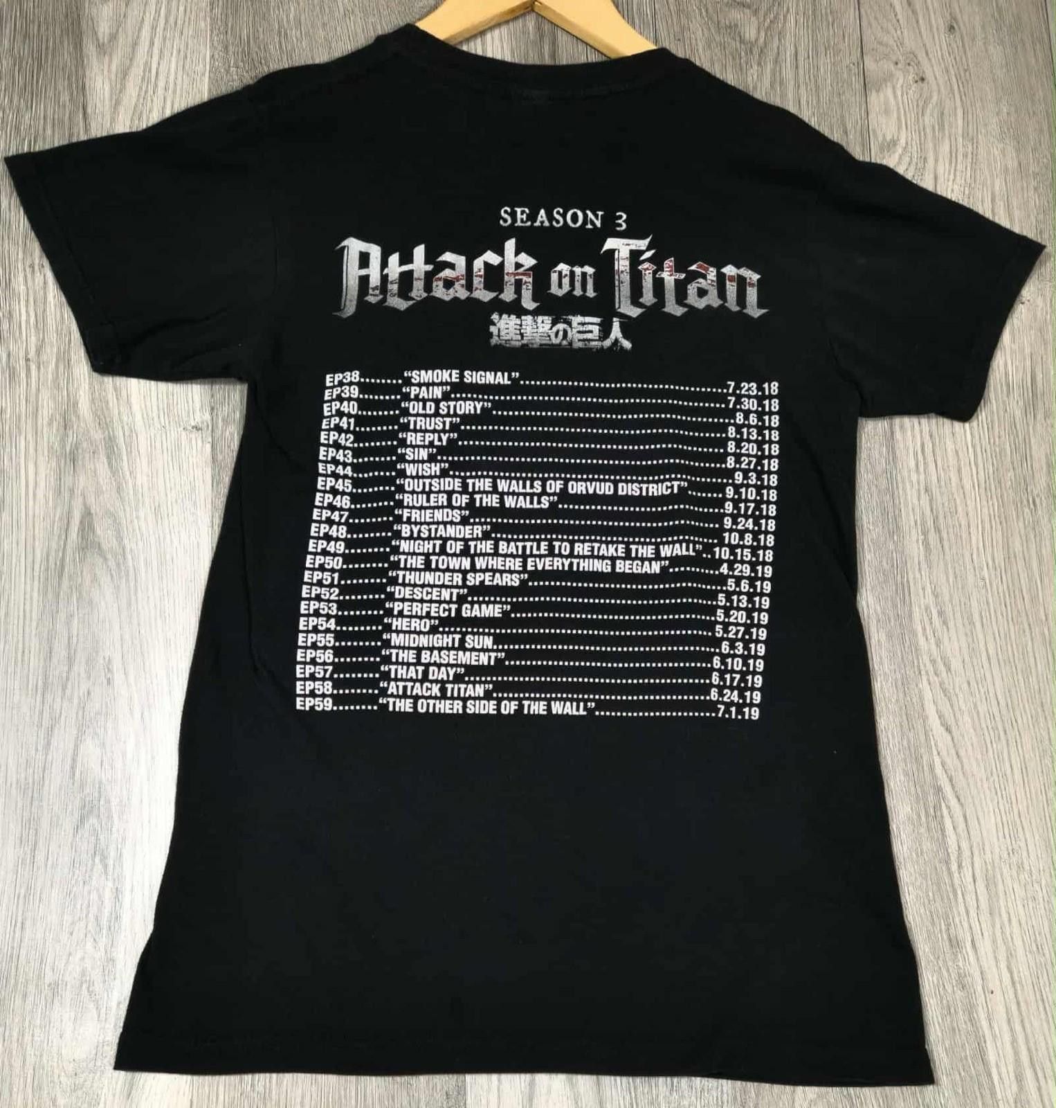 Ripple Junction Anime Attack on Titans T-Shirt Black Graphic Season 3 #6 Size US S / EU 44-46 / 1 - 5 Thumbnail