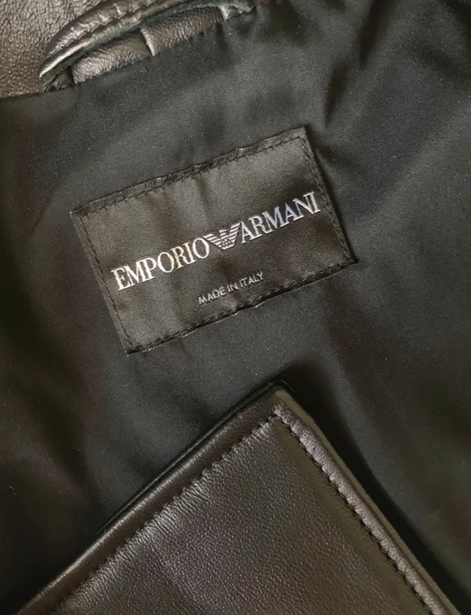 Emporio Armani LAMBSKIN LEATHER BIKER JACKET Size US M / EU 48-50 / 2 - 5 Thumbnail