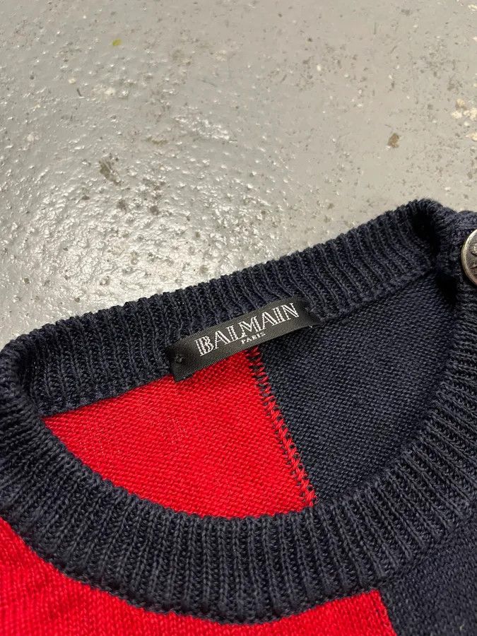 Balmain SS2016 Balmain USA Flag Distressed Buttoned Sweater Size US S / EU 44-46 / 1 - 8 Thumbnail
