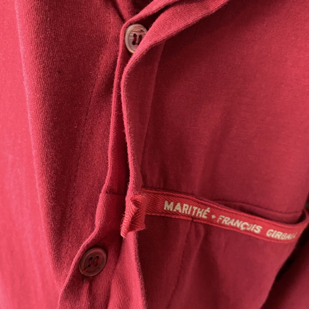 Marithe + Francois Girbaud MARITHE FRANÇOIS GIRBAUD Red Zip-Detail Long Sleeve Shirt Size US L / EU 52-54 / 3 - 6 Thumbnail