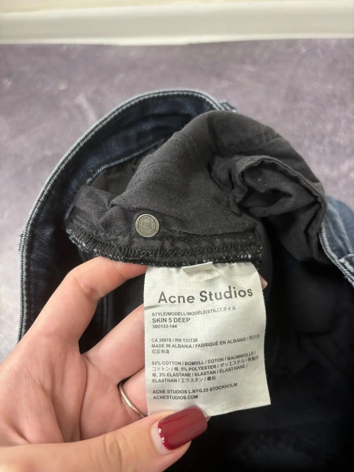 Acne Studios Acne Studios Skin 5 Deep Women’s Navy Denim Luxury Jeans Size 28" / US 6 / IT 42 - 8 Thumbnail
