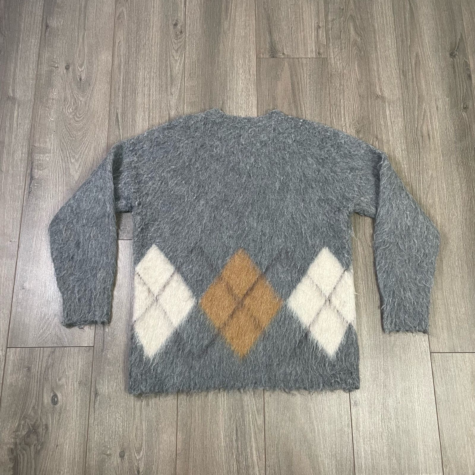 Madewell Brushed Argyle Alpaca Wool Sweater US Women's S