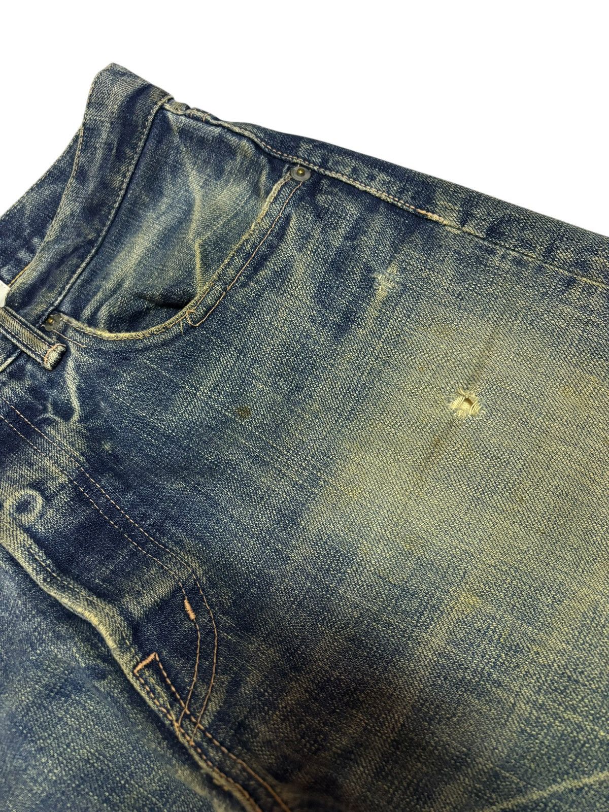 Japanese Brand × Vintage Japan Quadro Mud Washed Distressed Jeans Size US 32 / EU 48 - 4 Thumbnail