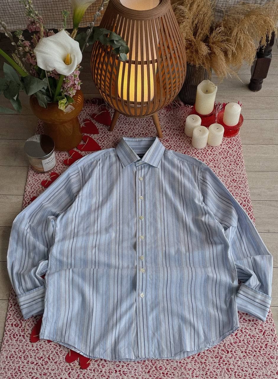 Balmain Balmain Homme Dress Shirt Blue French Cuff Size US M / EU 48-50 / 2 - 1 Thumbnail