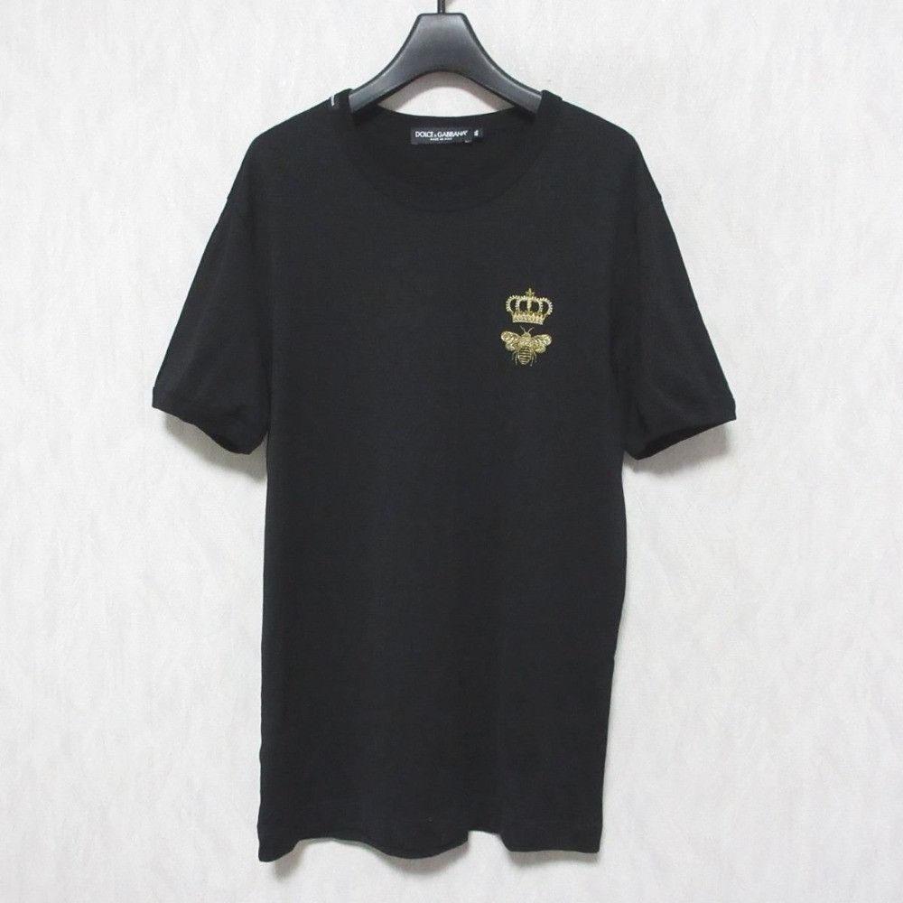 Dolce & Gabbana Dolce & Gabbana Dolce&Gabbana Bee&Crown Embroidery T-shirt Cotton T-Shirts DUTY FREE for USA Size ONE SIZE - 1 Thumbnail