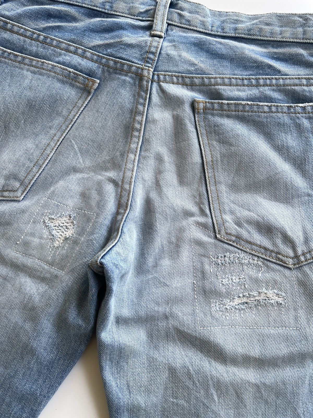 Japanese Brand Lounge Lizard Distressed Straight Cut Denim Size US 29 - 6 Thumbnail
