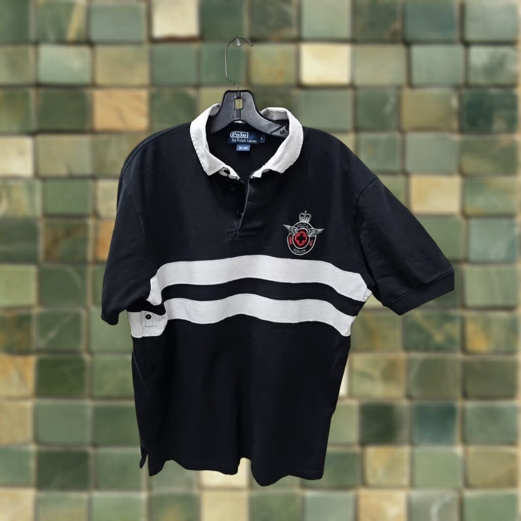 Polo Ralph Lauren Polo Ralph Lauren Polo Shirt Large Men's Athletic Golf Logo Eagle Purple Multicolor Short Sleeve Button Collar Polo Ralph Lauren Shirt L Men Size US L / EU 52-54 / 3 - 1 Thumbnail