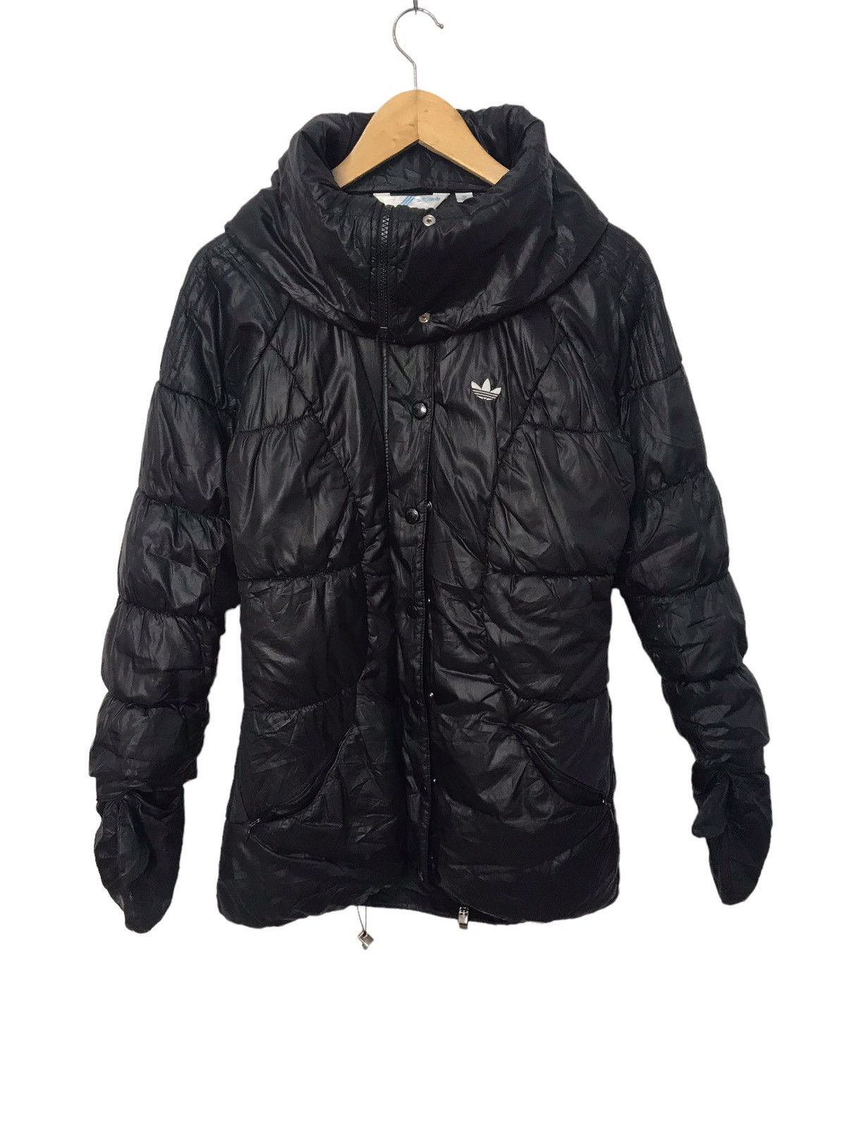 image of Adidas Puffer Black Jacket, Women's (Size Small)