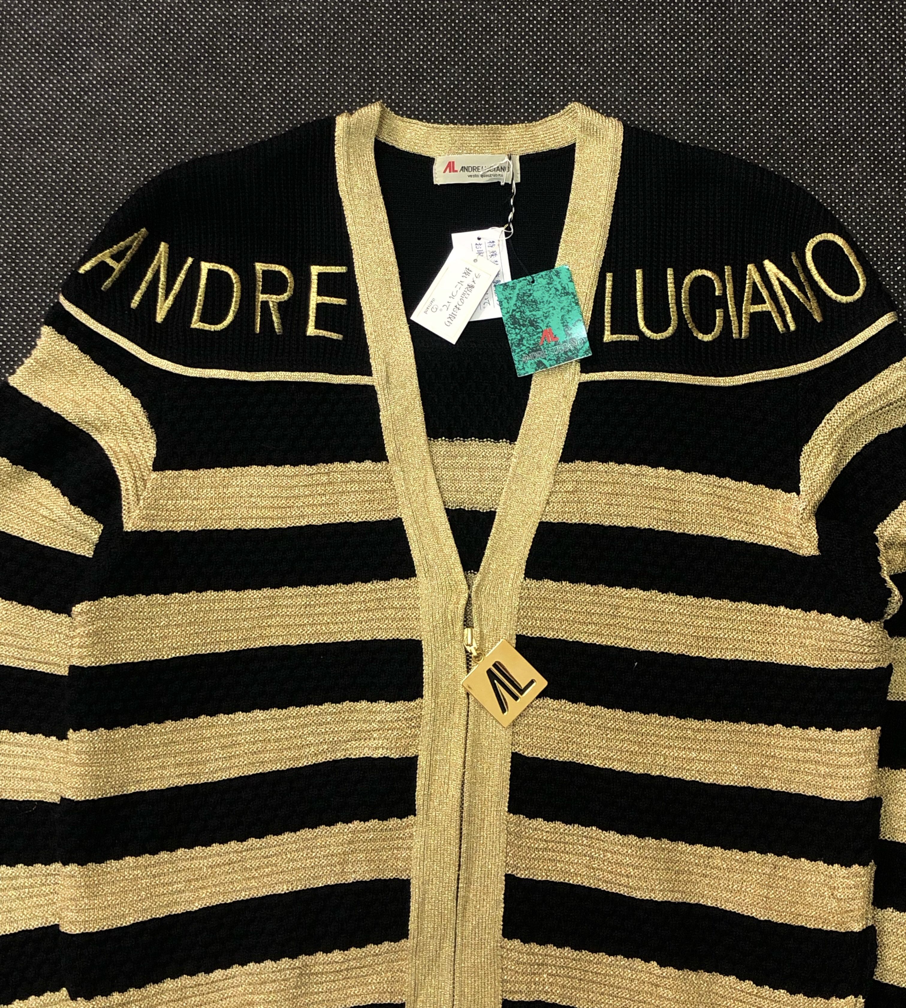 Andreluciano × Vintage RARE🔥VINTAGE 90’S ANDRELUCIANO GOLD GLITTER WOOL KNIT Size US M / EU 48-50 / 2 - 3 Thumbnail
