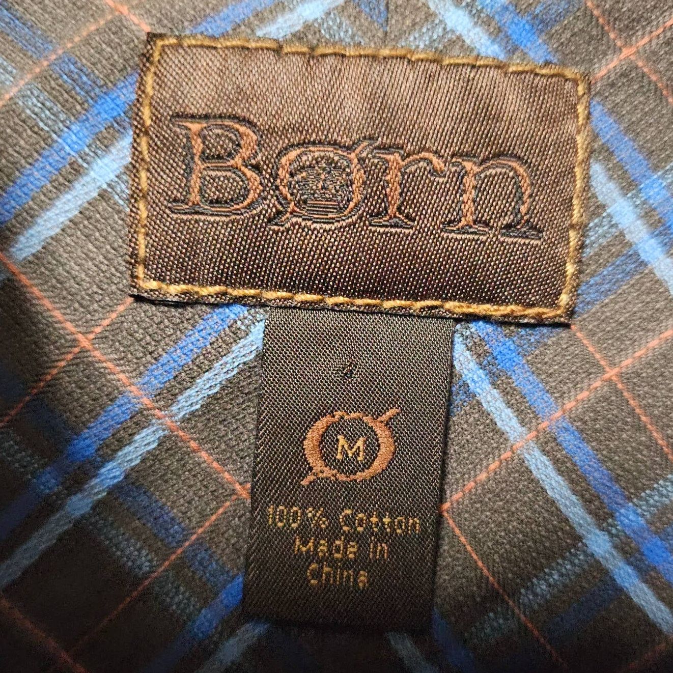 Born Born Brown Plaid Button Down Men's Shirt 100% Cotton Medium Size US M / EU 48-50 / 2 - 4 Thumbnail
