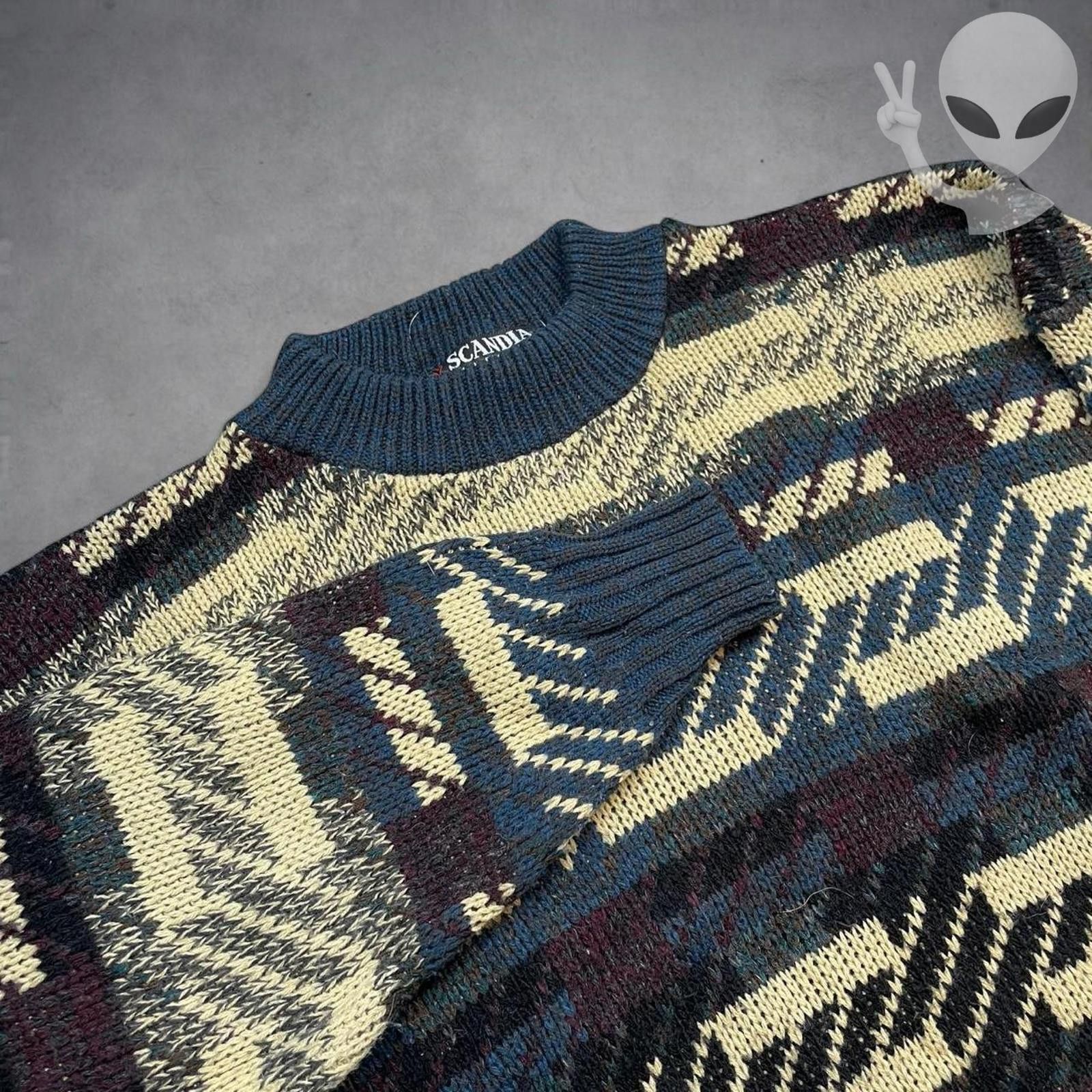 Other Scandia Wool Acrylic Knit Sweater Large Pattern 80s USA Size US L / EU 52-54 / 3 - 1 Thumbnail