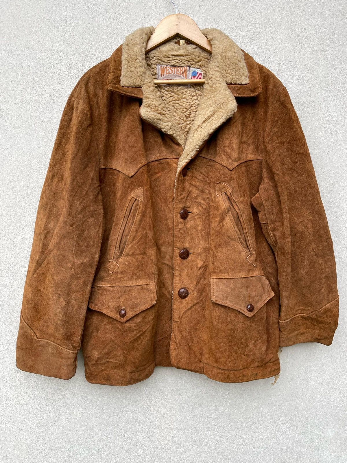 Schott × Vintage × Western Rise Vintage 90s Schott N.Y.C Western Shearling Leather Jacket Size US L / EU 52-54 / 3 - 1 Thumbnail