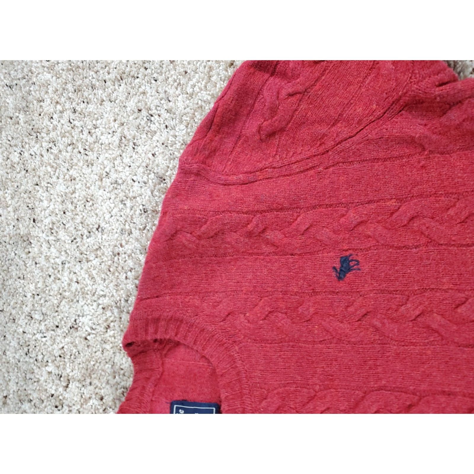 Abercrombie & Fitch Abercrombie & Fitch Sweater Large Red Womens Cable Knit Wool Blend Long Sleeve Crew Neck Pullover Casual Womens Size L / US 10 / IT 46 - 6 Thumbnail