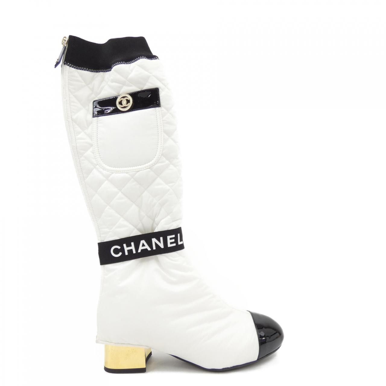Chanel Chanel Chanel G38428Y55553 Fabric Lambskin Patent Calfskin Boots Leather Shoes G38428Y55553 DUTY FREE for USA Size ONE SIZE - 1 Thumbnail