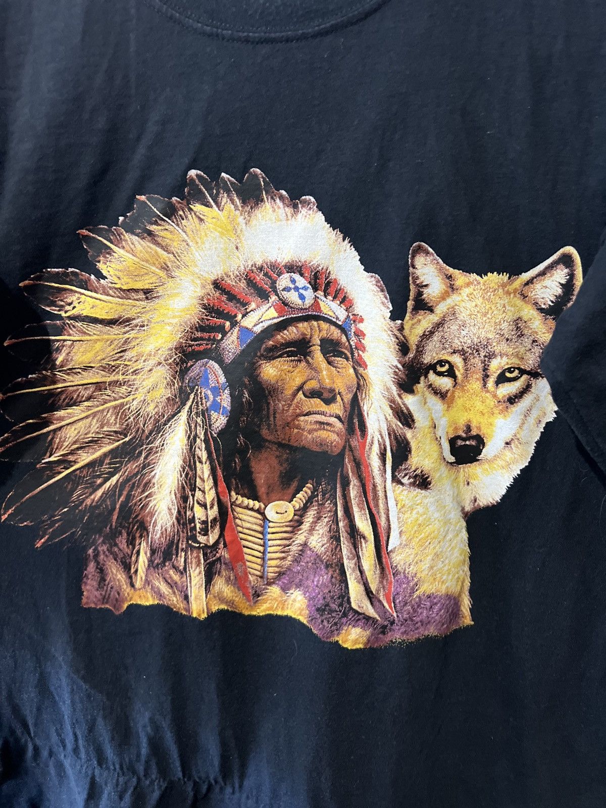 Vintage VINTAGE ZIP IT LONDON AMERICAN NATIVE INDIAN TRIDAL T SHIRT Size US L / EU 52-54 / 3 - 3 Thumbnail