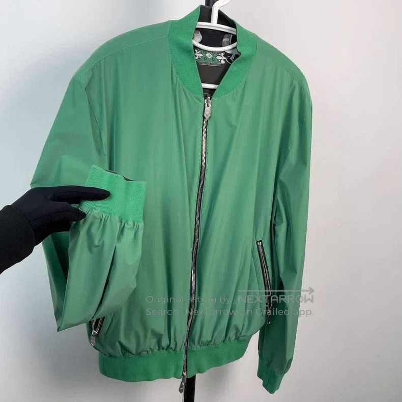 Hermes Hermes Black Green Double-sided Printed Silk Patchwork Jac Size US M / EU 48-50 / 2 - 2 Thumbnail