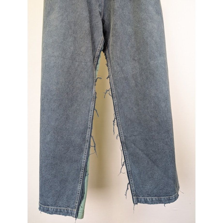 Balenciaga o1rshd1 Hybrid Sweatpants Denim in Blue Size US 34 / EU 50 - 4 Thumbnail