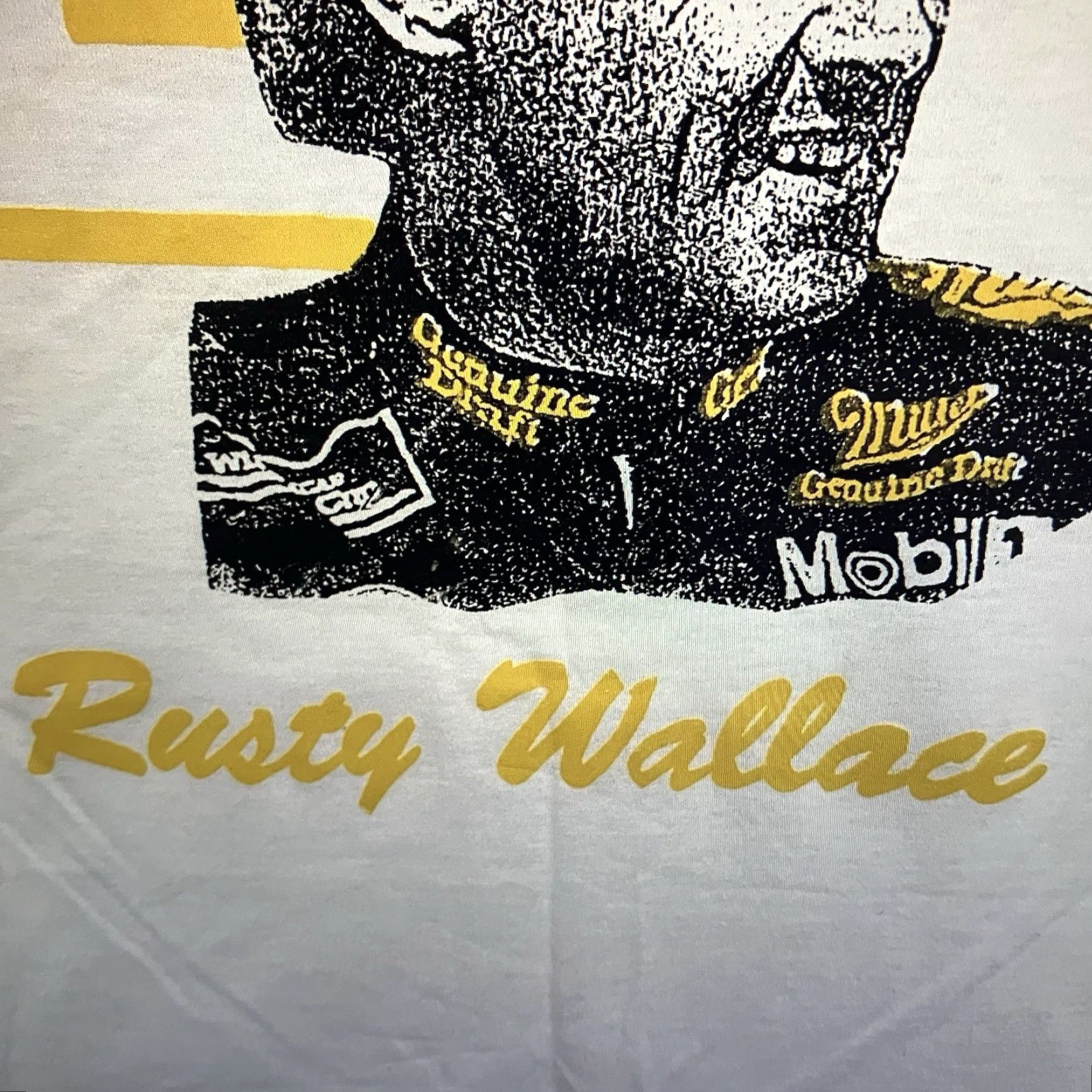 Rusty VINTAGE Rusty Wallace NASCAR T-Shirt Men Large White 90s Miller Genuine Draft Race Fan Size US L / EU 52-54 / 3 - 7 Thumbnail