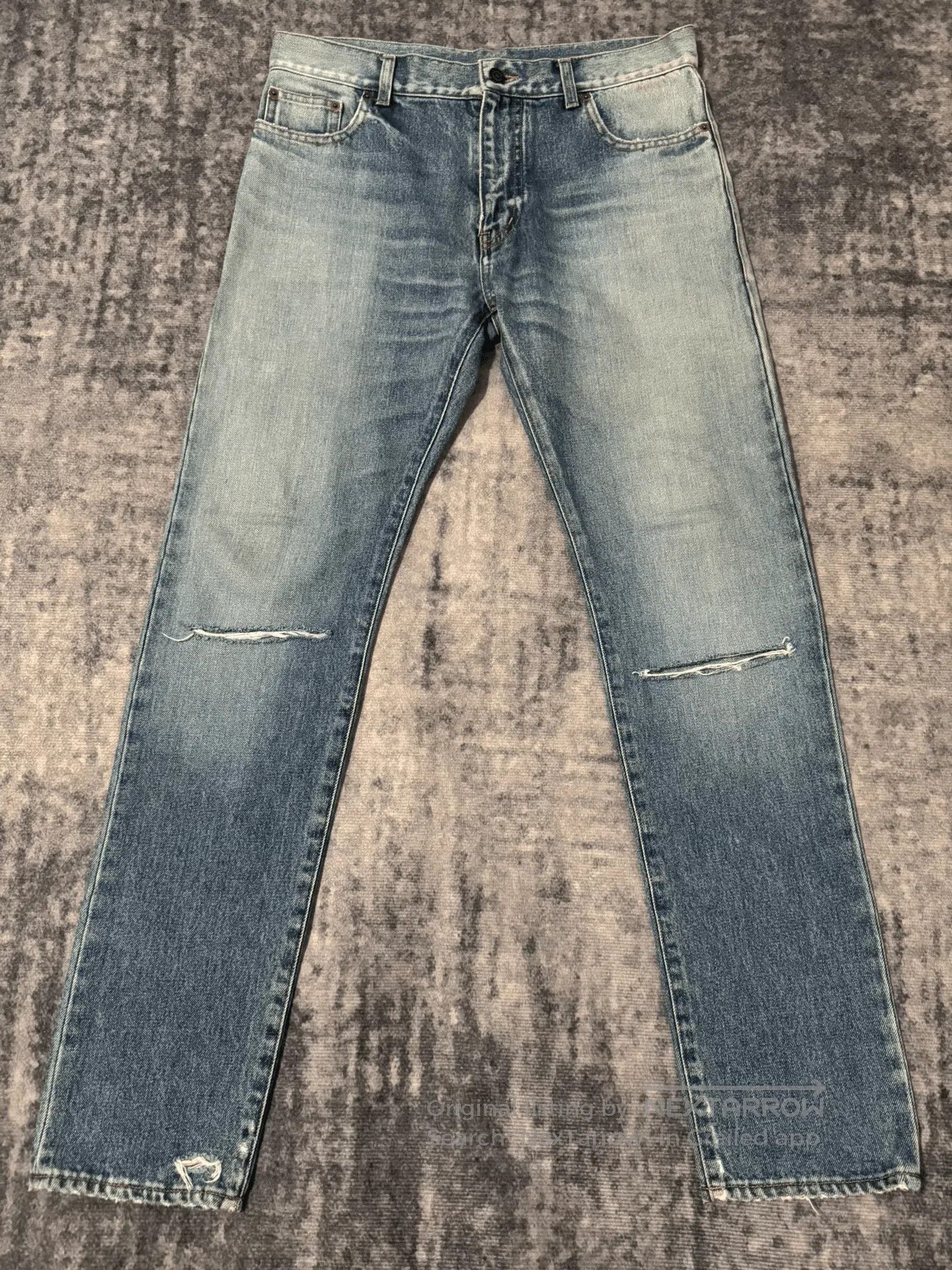 Saint Laurent Paris Saint Laurent Distressed Light Blue Jeans. Size US 30 / EU 46 - 1 Thumbnail