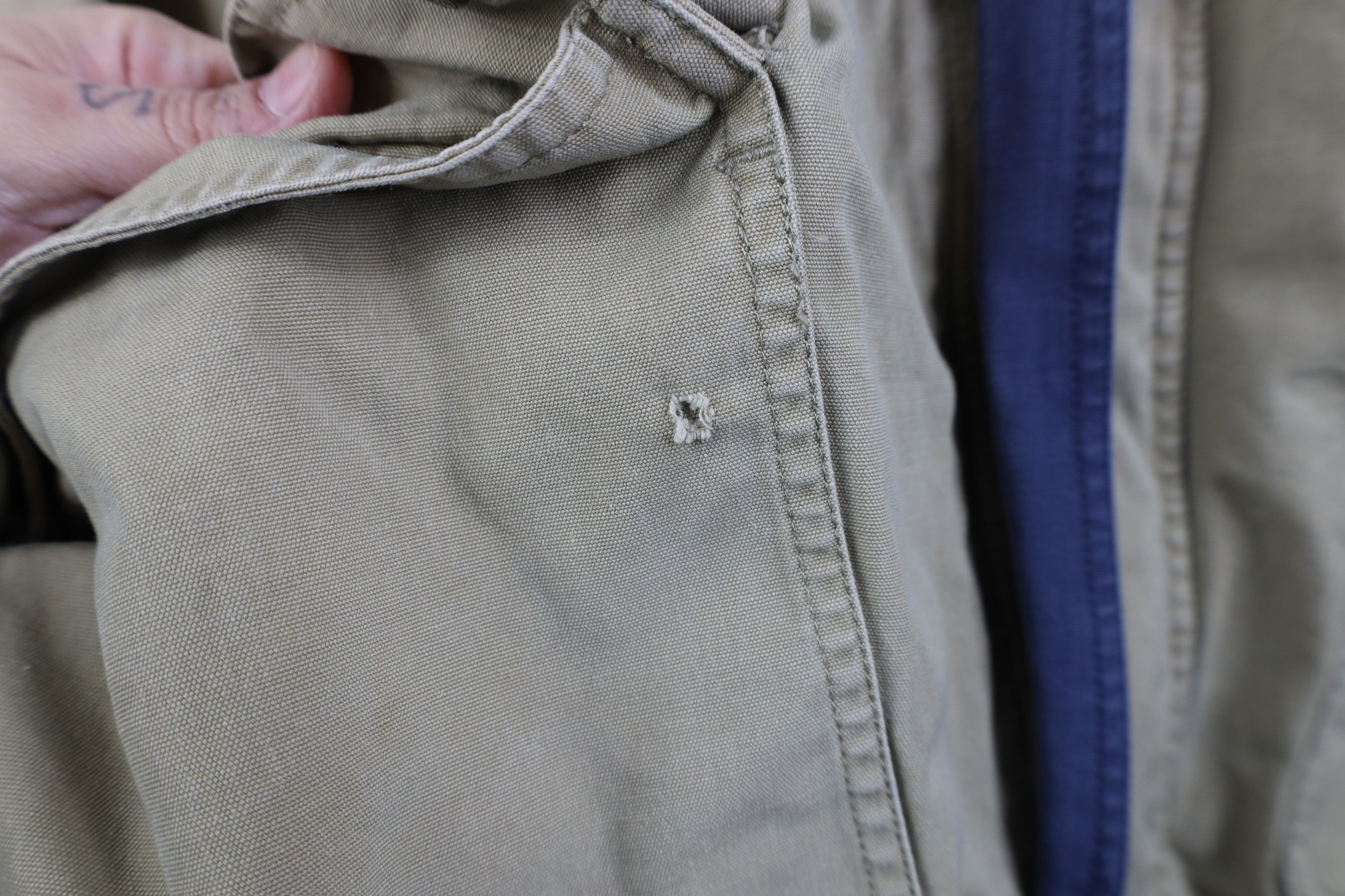 Vintage Vintage 90s Streetwear Heavy Canvas Hooded Jacket Beige Size US L / EU 52-54 / 3 - 6 Thumbnail