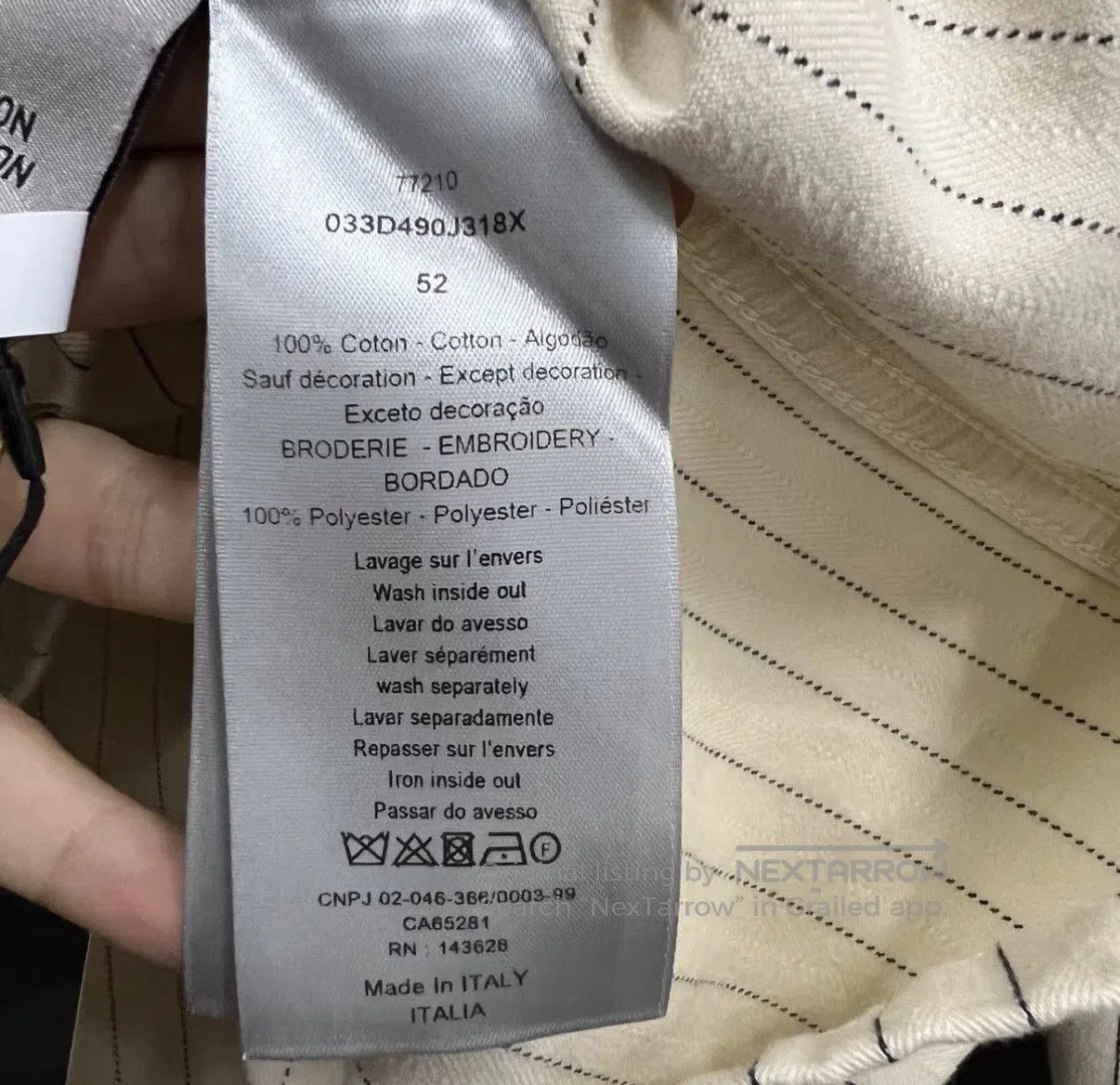 Dior Yellow Striped Long Sleeve Button-Up Shirt. Size US L / EU 52-54 / 3 - 4 Thumbnail