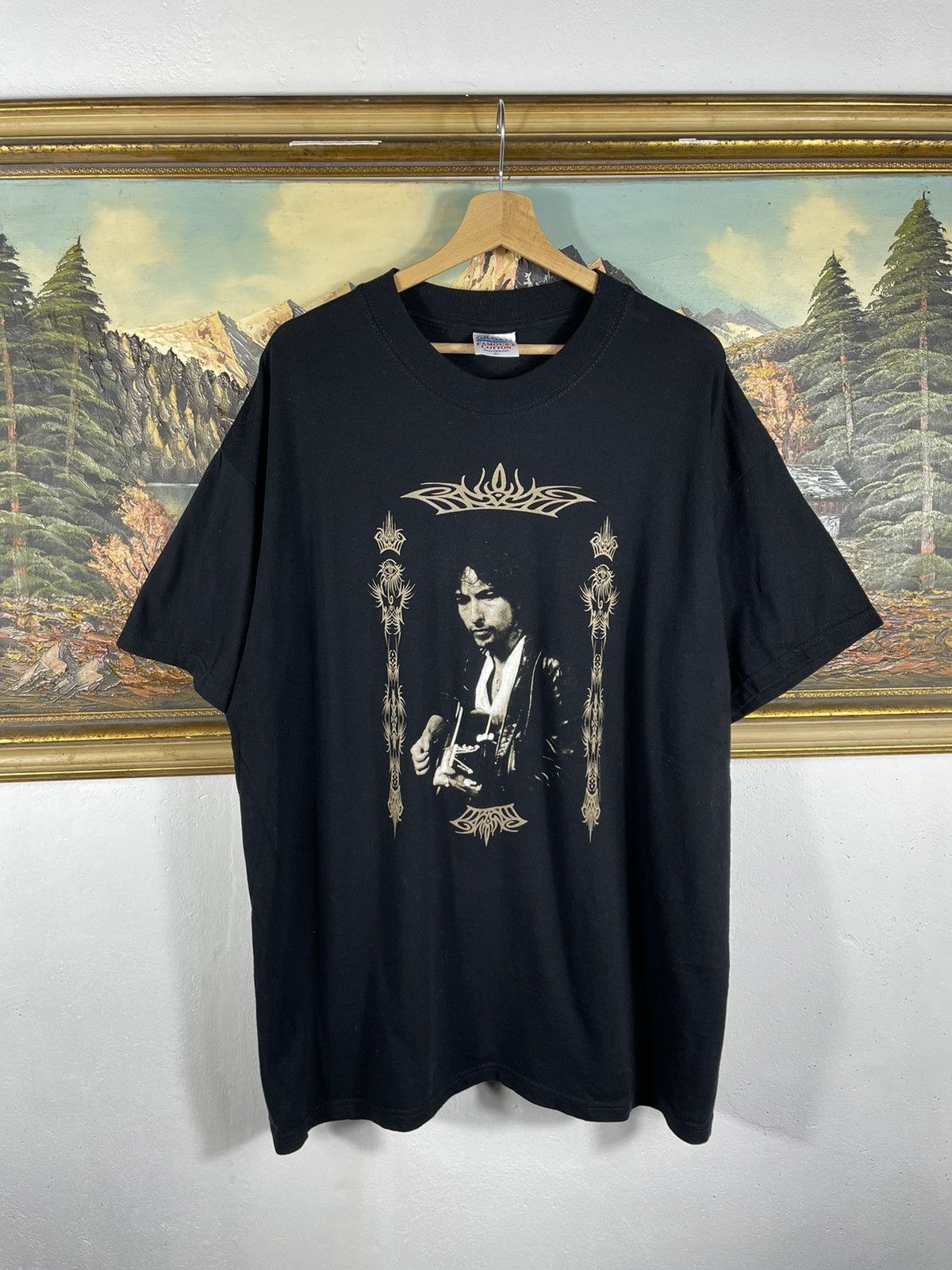 Band Tees × Vintage Vintage Retro 90s Bob Dylan Black T-shirt Tees Size US XL / EU 56 / 4 - 1 Thumbnail