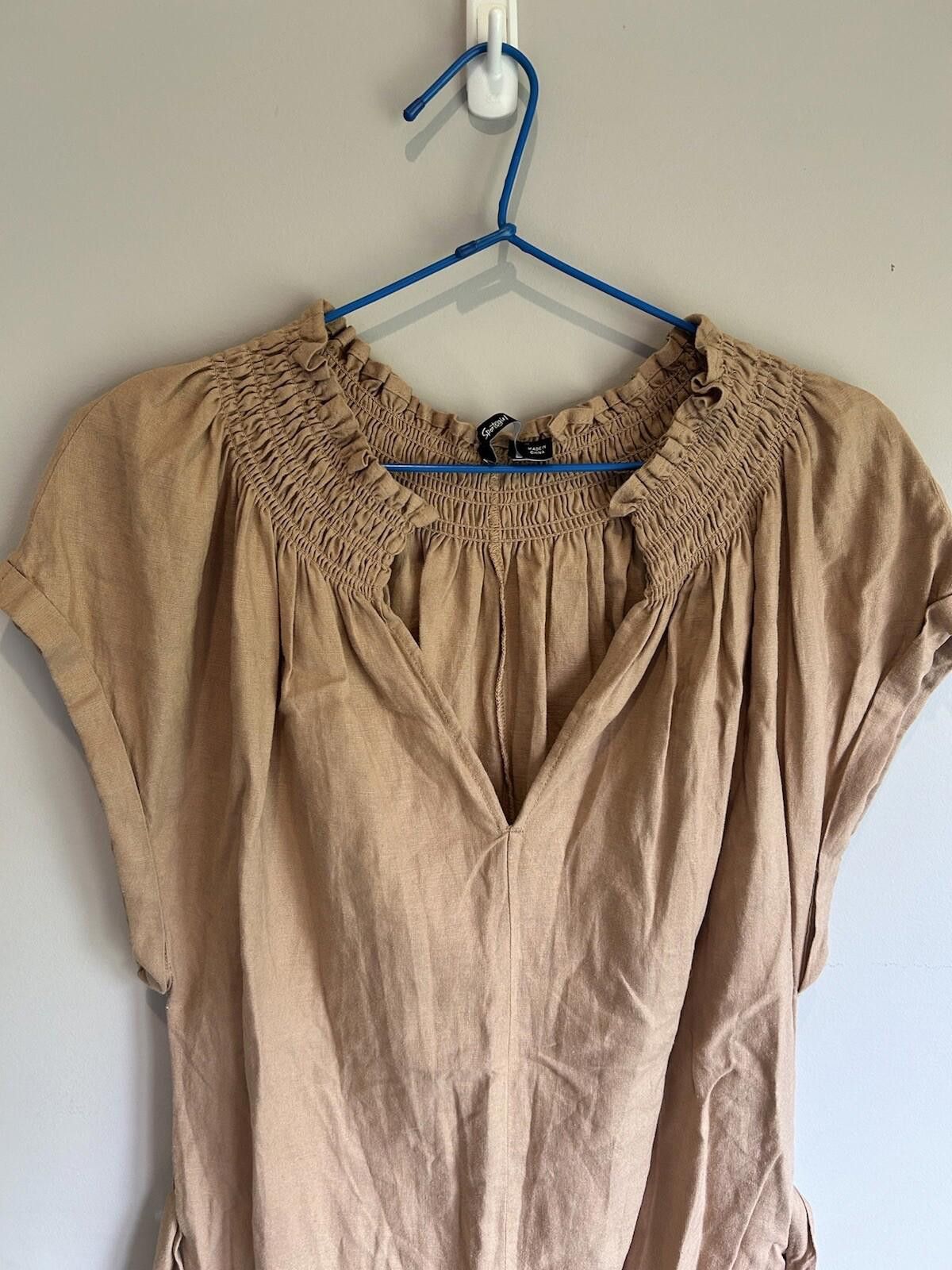 Designer Sportsgirl Playsuit Linen W/Belt Brown - Size 4 (003) Size 25" / US 0 / IT 36 - 2 Thumbnail